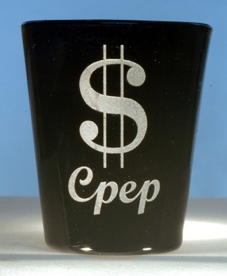 Dollar Sign Personalized Shot Glass Engraved with Name